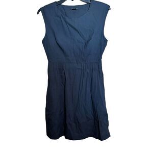 Theory Sheath Dress Womens 2 Black Solid Sleeveless Stretch Round Neck